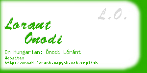 lorant onodi business card